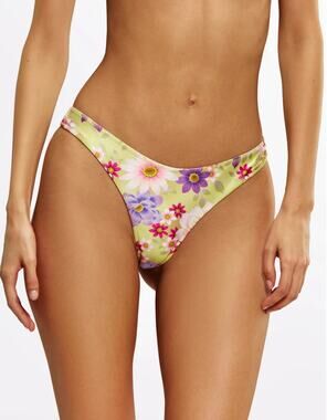 Sommer Swim VITORIA Flor du Sol Brazilian Bikini Bottoms Yellow Womens New Med